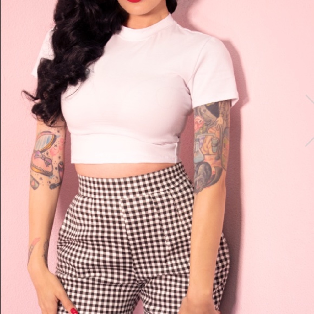 Vixen by Micheline Pitt White crop top